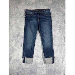 Joes Jeans Womens W28 Dark Wash Cropped Cuffed Denim Blue Jeans CL138M